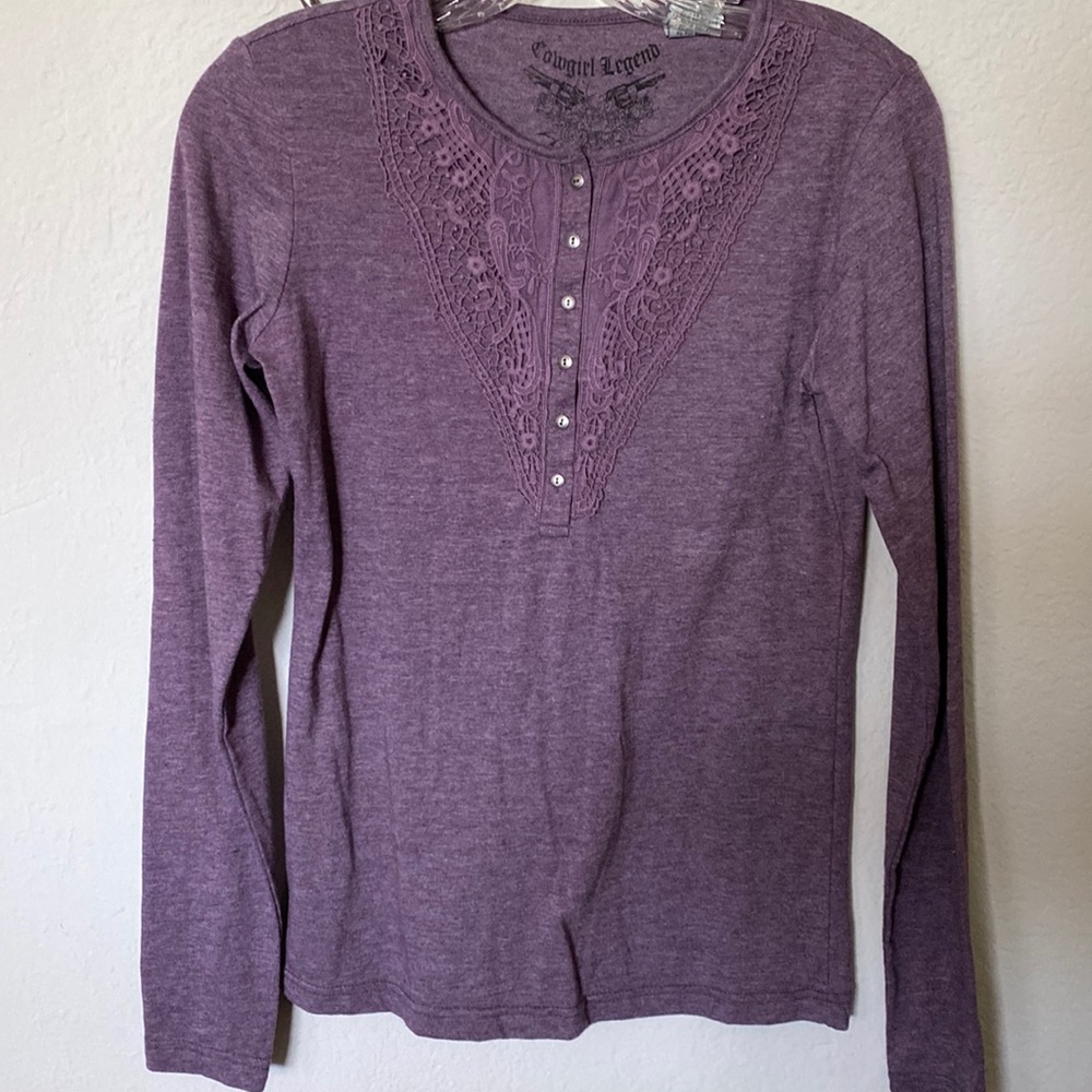 Long sleeve top size medium by Cowgirl Legend in plum